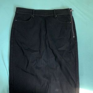 Ann Taylor- black denim skirt